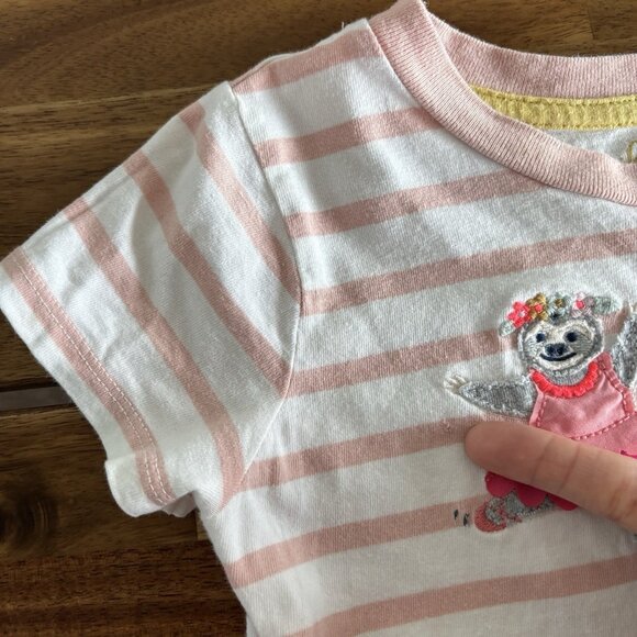 Mini Boden Appliqué Shirt Striped Ballerinas Short Sleeve Preppy 2-3 Years - Picture 3 of 13